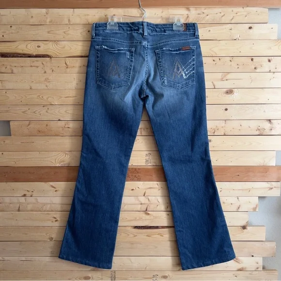 7 For All Mankind Med Wash Cotton Blend Stretch Bootcut Denim Jeans Plus size 32 - Picture 10 of 10